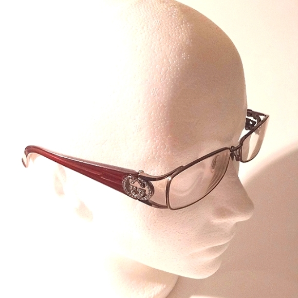 Vintage Gucci GG Women's Brownish  Bronze Eyeglasses Frames with Rhinestones - Picture 2 of 12
